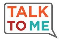 Talk to me logo on a white background.