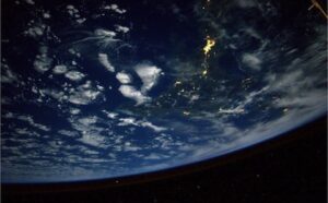 A view of the earth from space.