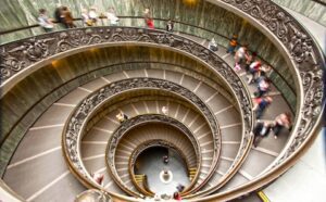 The spiral staircase in the vatican.