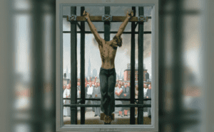 A man on a cross.