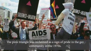 The pink triangle was rediscovered as a sign of pride for the gay community in 1990.