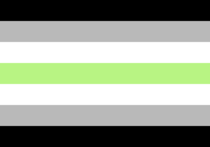 A green and white flag with a black background.
